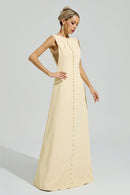 Fusako Yellow Sleeveless Rhinestone Maxi Dress