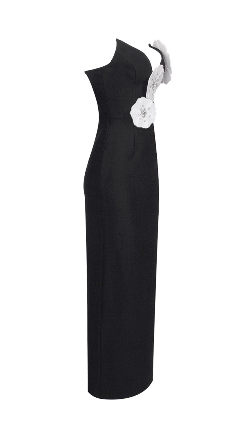 Ariza Flower Bandage Maxi Dress In Black