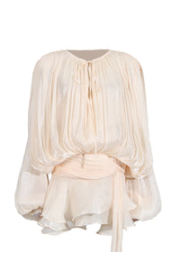 Erythia Long Sleeve Mini Dress In Apricot