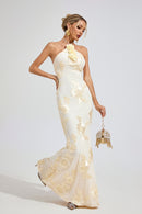 Ritera Raw White Strapless Maxi Dress