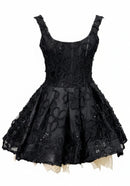 Alysha Sequin Floral Skater Mini Dress