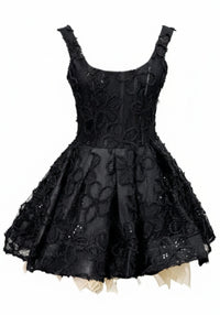 Alysha Sequin Floral Skater Mini Dress