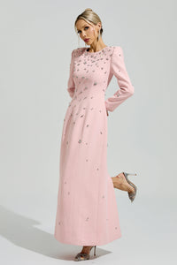 Bethel Pink Diamond Long Sleeve Maxi Dress
