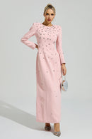 Bethel Pink Diamond Long Sleeve Maxi Dress