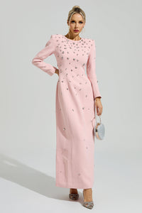 Bethel Pink Diamond Long Sleeve Maxi Dress