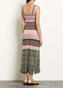 Iyna contrast-color knitted midi dress