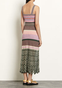 Iyna contrast-color knitted midi dress