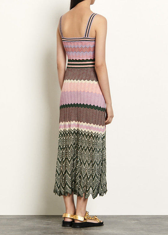 Iyna contrast-color knitted midi dress