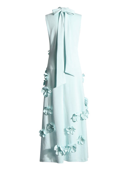 Hank Flower Embellished Maxi Dress In White