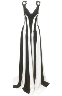Aibhne Floral Detail Corset A Line Maxi Dress In Black White