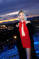 Darva Floral Gathered Mesh Mini Dress