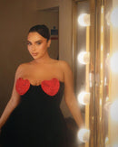 Deirdre Crystal Heart Mini Dress