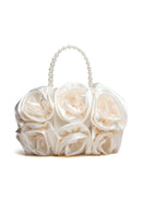 Yasir Satin Rosettes Pearl Handbag