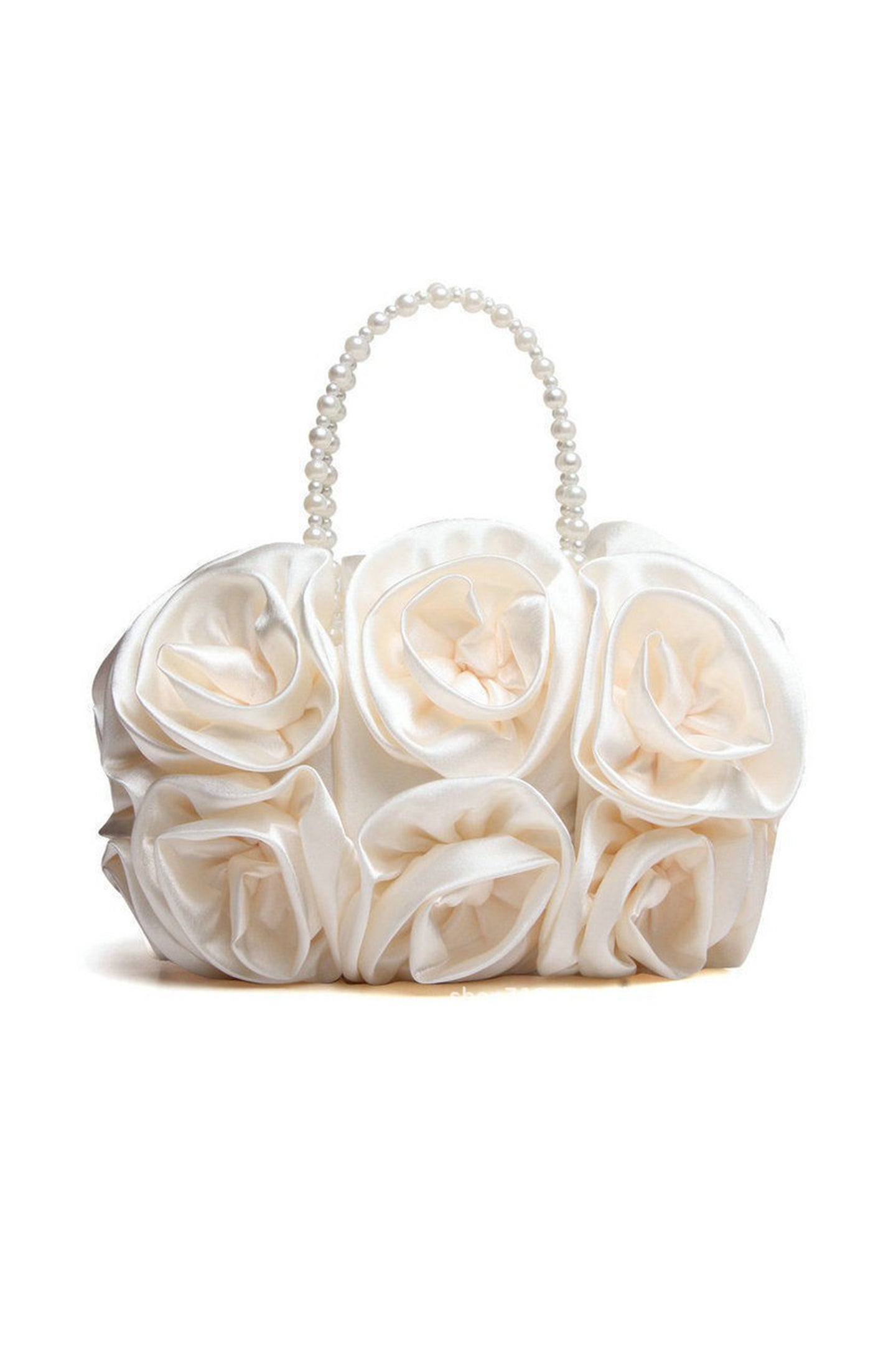 Yasir Satin Rosettes Pearl Handbag