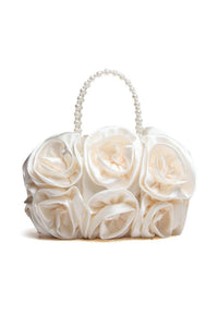 Yasir Satin Rosettes Pearl Handbag
