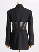 Flavio V-Neck Corset Jacket In Black