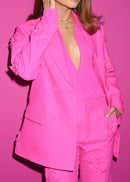 Hervise Long Sleeve Floral Detail Suit In Pink