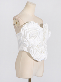 Caitlin 3D Flower Top In Red