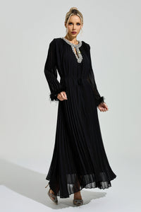 Joran Black Feather Maxi Dress