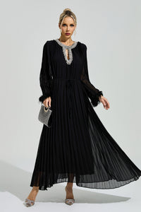 Joran Black Feather Maxi Dress