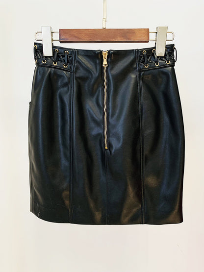 Kristin Leather Jacket Two Piece Set