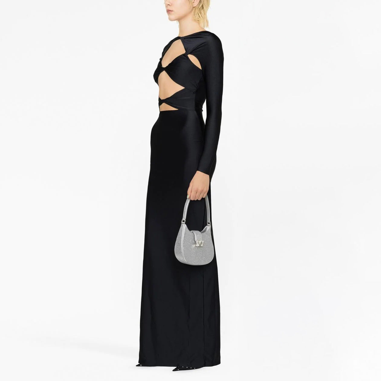 Eliana Twisted Long-Sleeve Cutout Maxi Dress