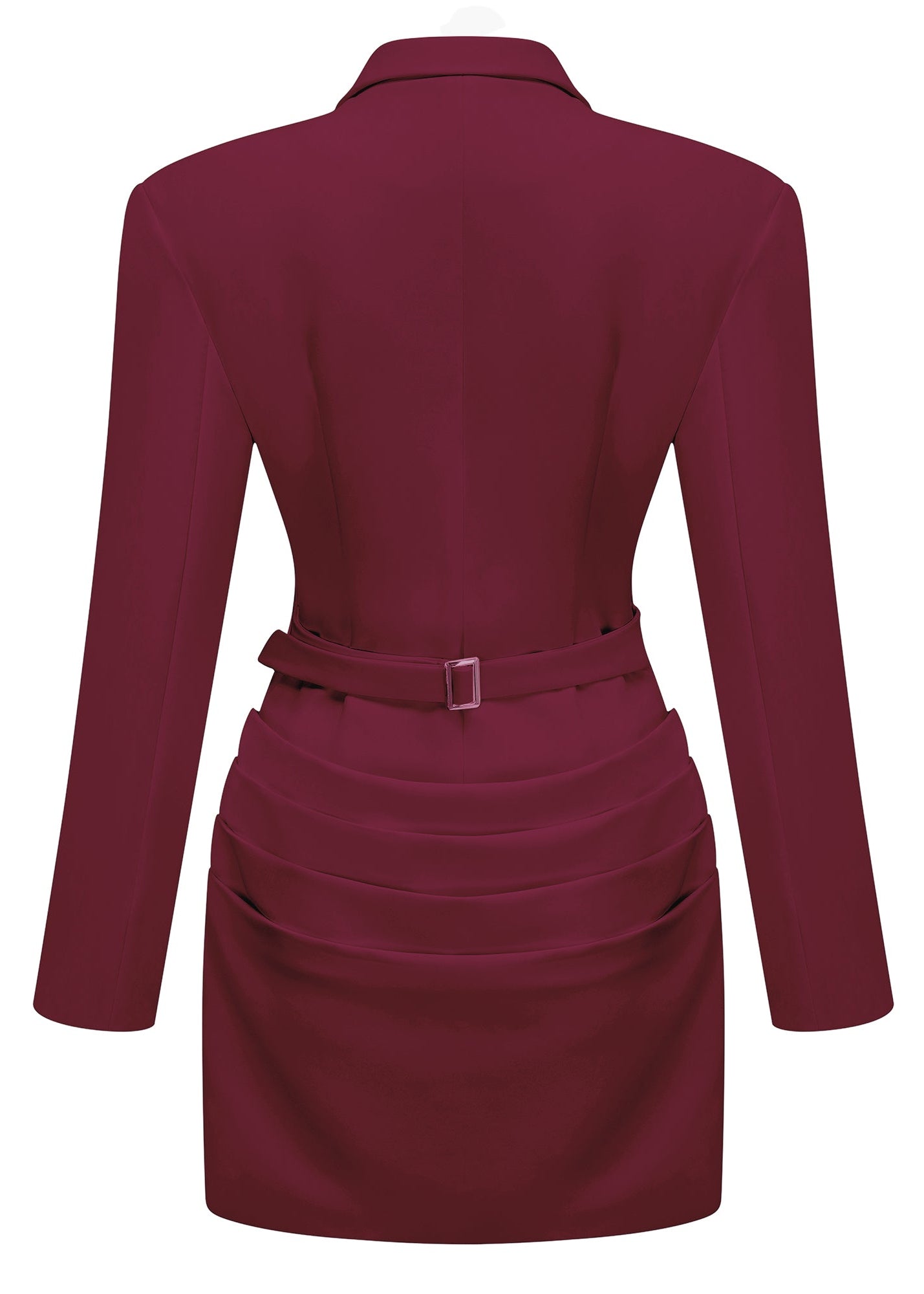 Aleksandra Burgundy Ruched Blazer Mini Dress