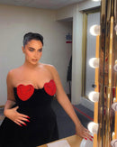 Deirdre Crystal Heart Mini Dress