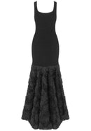 Nalima Floral Mermaid Maxi Dress In Black