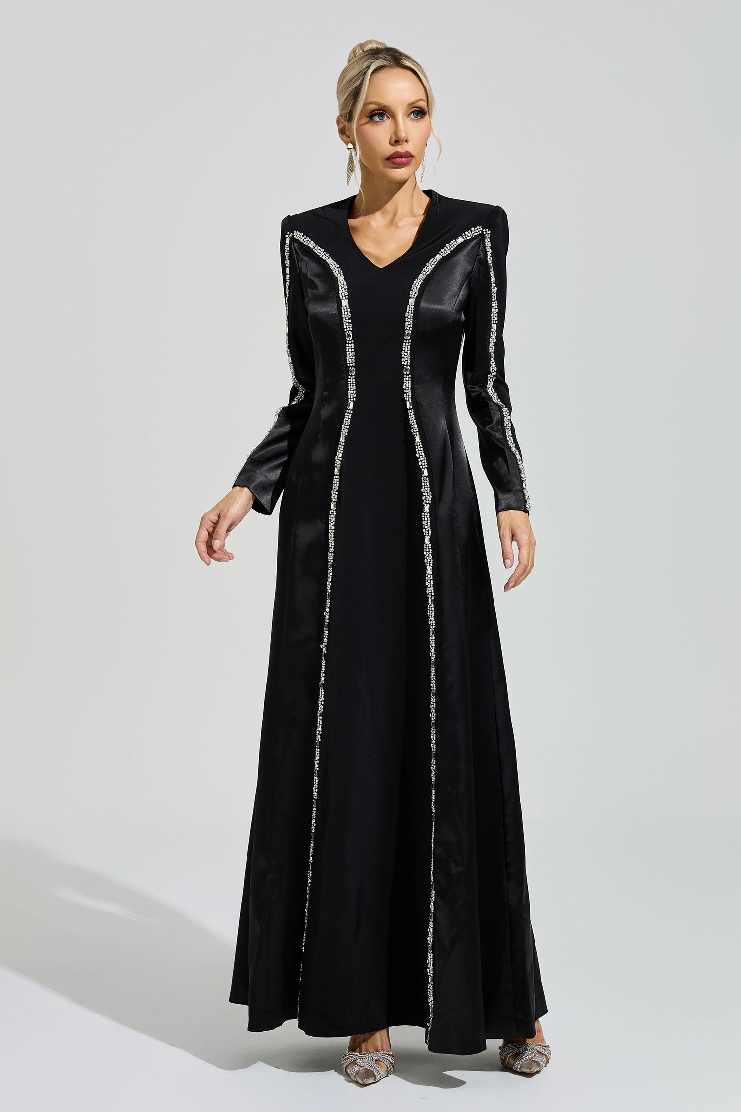 Uxila Black V-Neck Maxi Dress