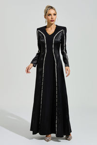 Uxila Black V-Neck Maxi Dress