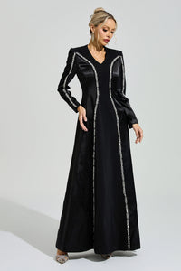 Uxila Black V-Neck Maxi Dress