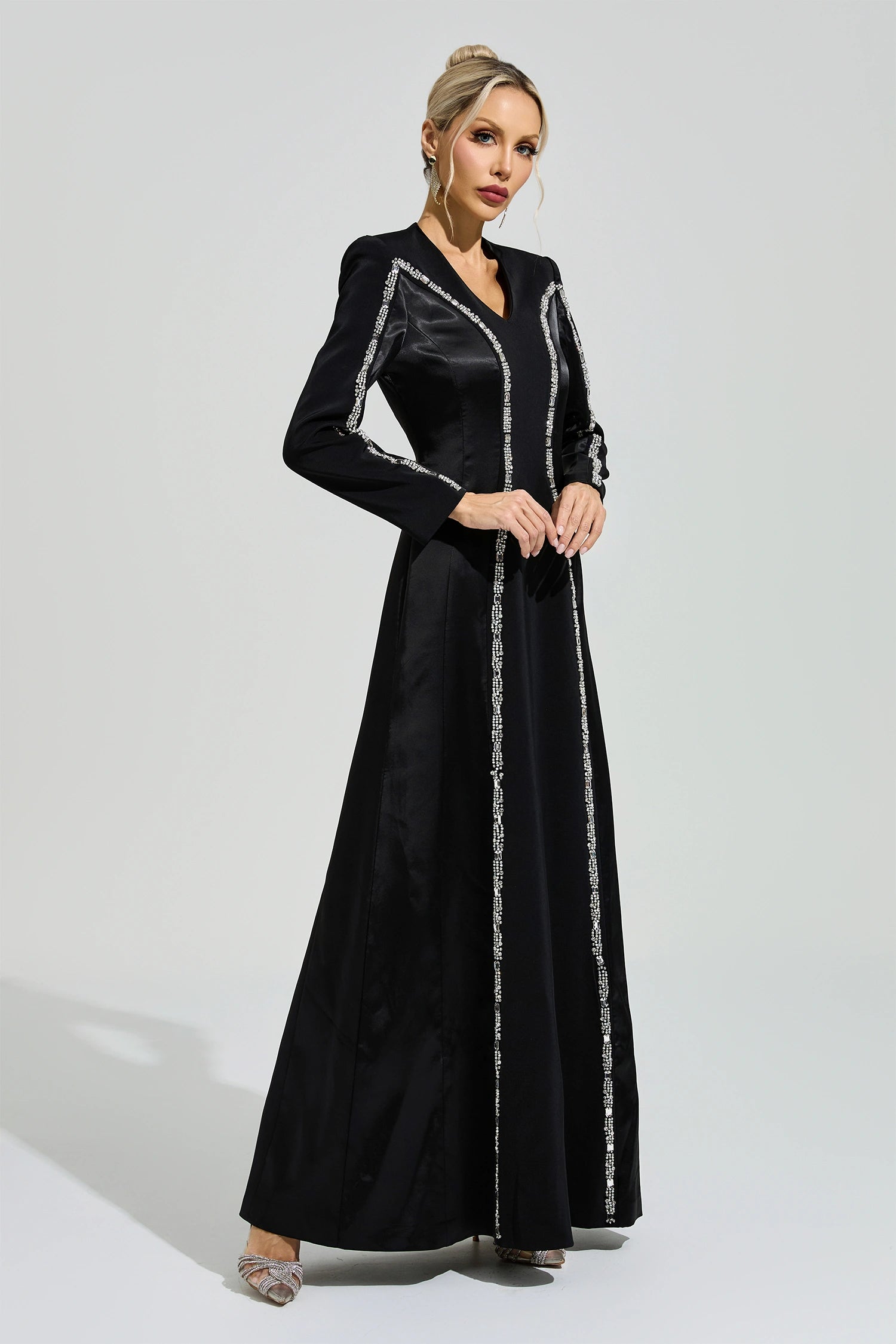 Uxila Black V-Neck Maxi Dress