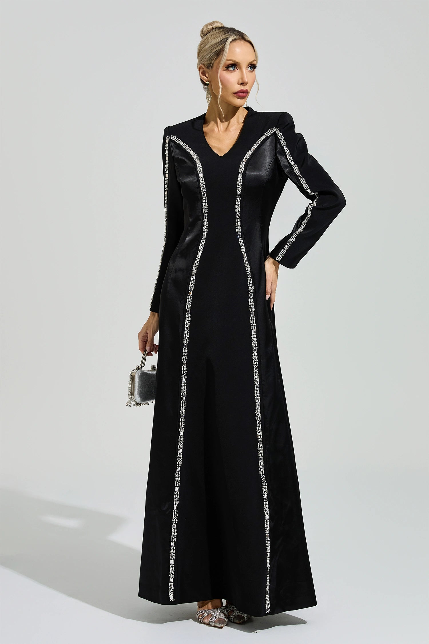 Uxila Black V-Neck Maxi Dress