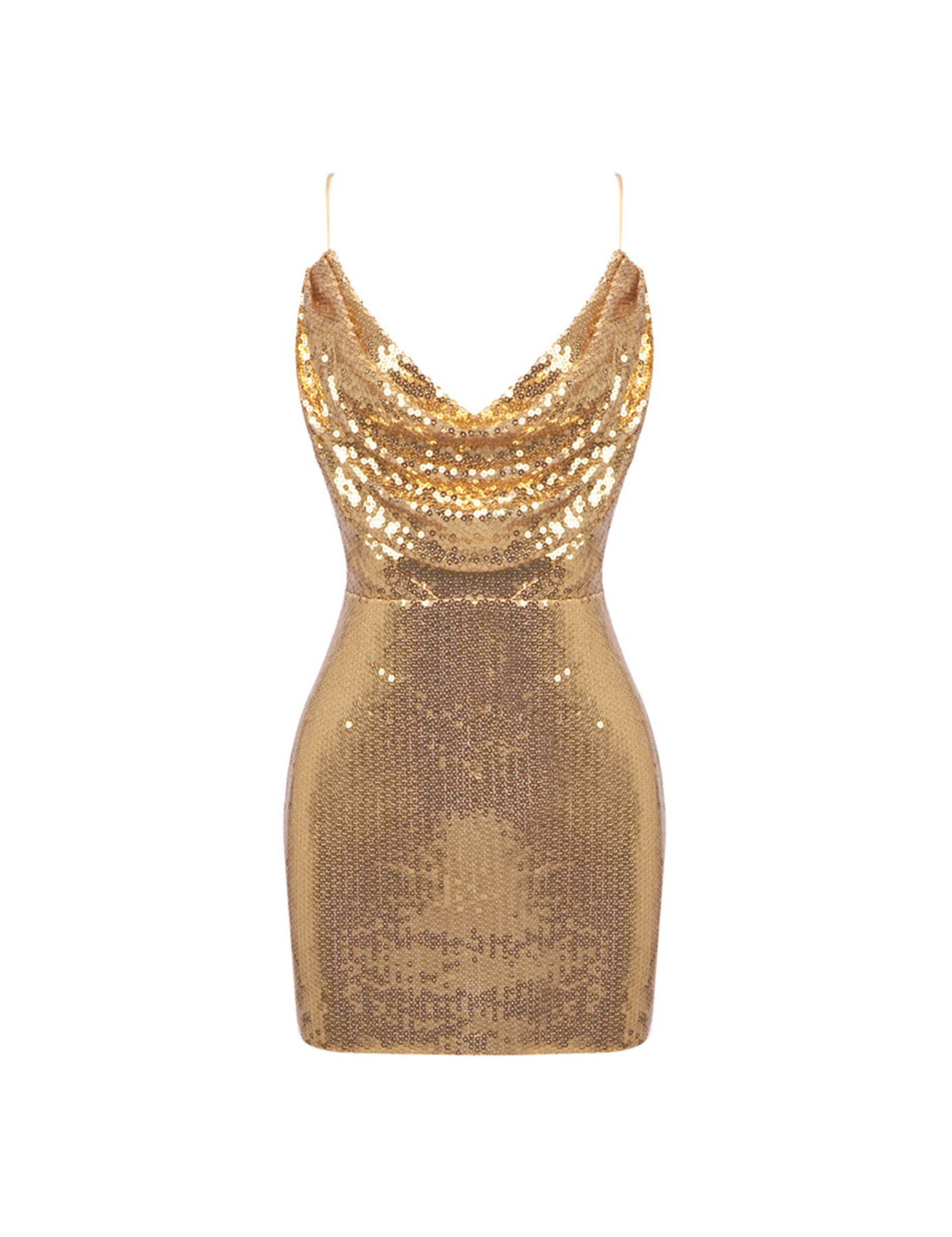 Leroy Draped Sequined Tulle Mini Dress In Gold