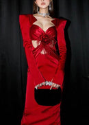 Nabila Flower Fringe Bandage Maxi Dress