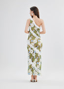 Catherine One Shoulder Flower Embroidered Maxi Dress