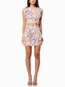 Melinda Floral Embroidered Skirt Set