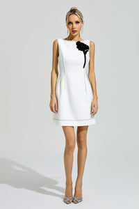 Fuyuko White Sleeveless Mini Dress