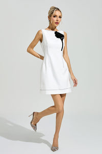 Fuyuko White Sleeveless Mini Dress