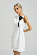 Fuyuko White Sleeveless Mini Dress