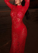 Lynvora Lace Split Maxi Dress