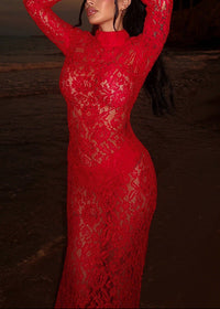 Lynvora Lace Split Maxi Dress