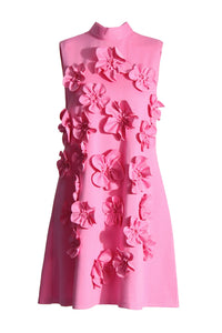 Allaire Rose Flower Mini Dress Rose Red
