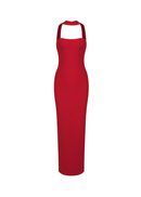 Karen Cutout Halter Backless Maxi Dress In Red