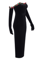 Maia Floral Sequined Lace-Embellished Velvet Maxi Dress