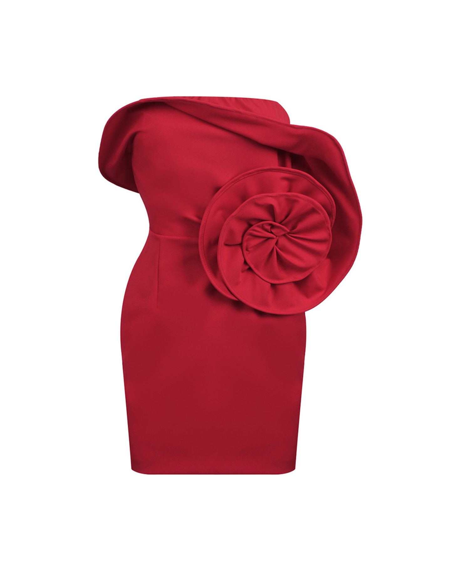 Yenphan Sculptural Rose Mini Dress In Red