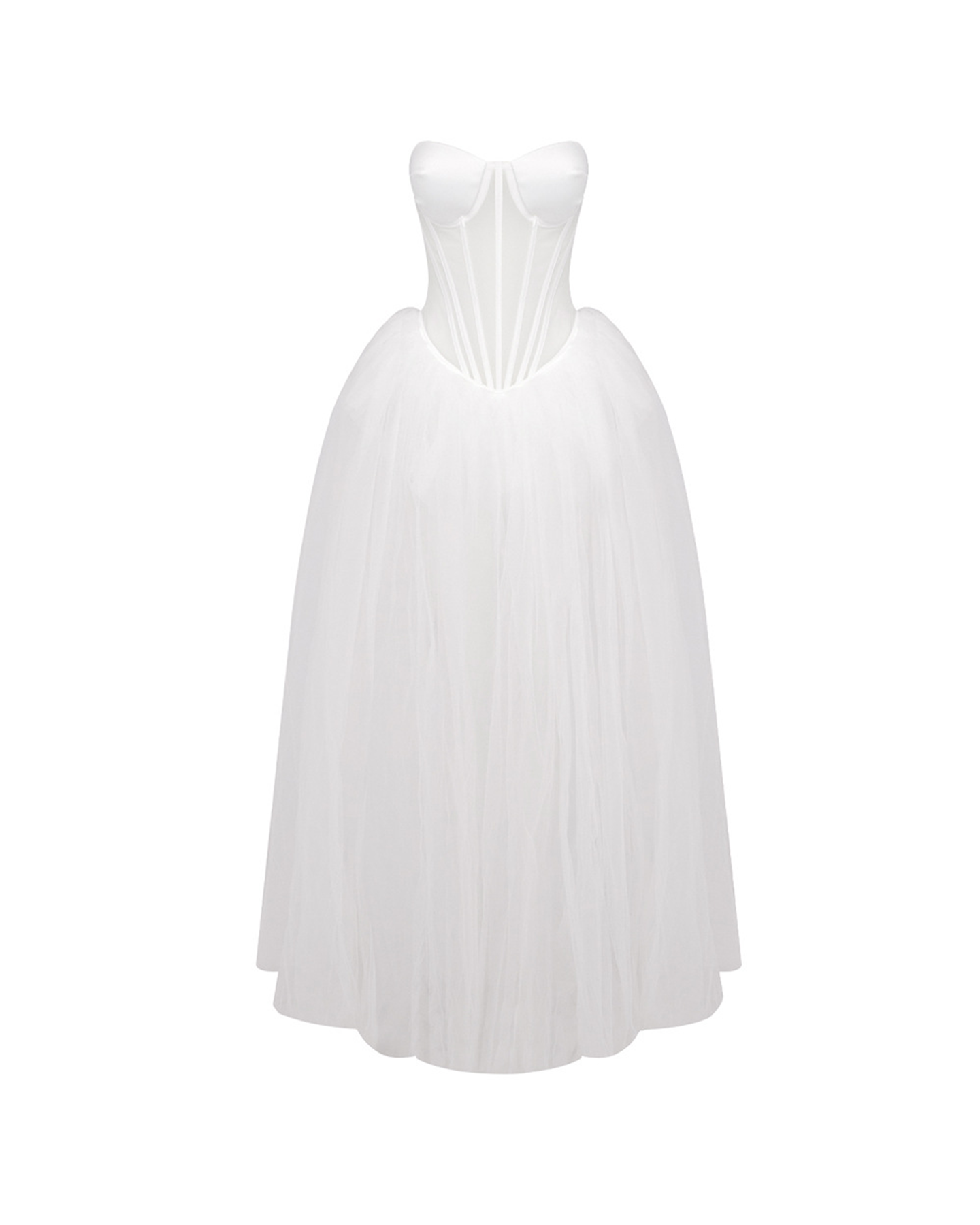 Keats Strapless Maxi Dress In White