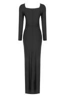 Eliana Twisted Long-Sleeve Cutout Maxi Dress