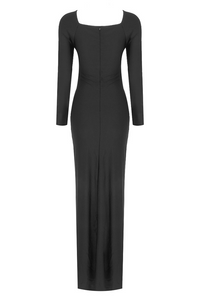 Eliana Twisted Long-Sleeve Cutout Maxi Dress